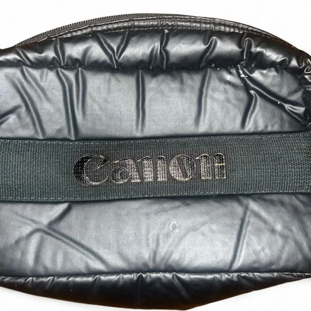 Canon Black Nylon Camera Crossbody Travel Bag with Adjustable Straps